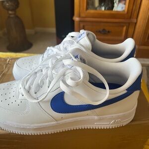 Like New Nike Air Force 1 Men's Royal Blue & White Sneakers size 9 worn once!